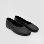 RAVENA Black Leather Women's Ballerina