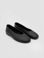 RAVENA Black Leather Women's Ballerina