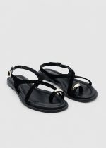 AMAR Black Suede Leather Women's Sandal - Image 3