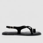 AMAR Black Suede Leather Women's Sandal