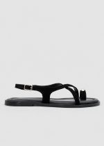 AMAR Black Suede Leather Women's Sandal