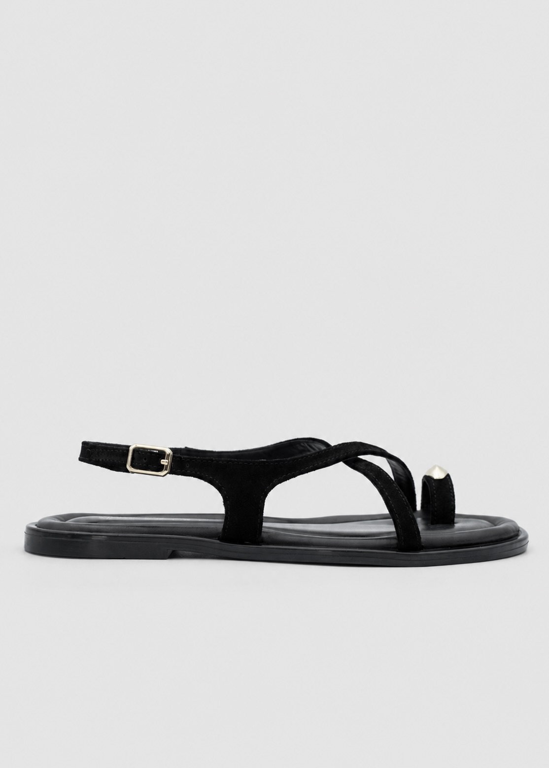 IMG_4537 AMAR Black Suede Leather Women's Sandal - Image 1