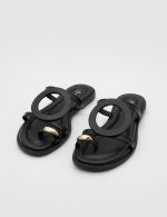 FLUI Black  Leather Women's Mulle - Image 3