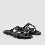 FLUI Black  Leather Women's Mulle