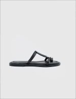 FLUI Black  Leather Women's Mulle - Image 2