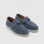 LIORA Blue Suede Leather Women's Loafer