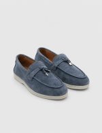 LIORA Blue Suede Leather Women's Loafer