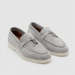 LIORA Ice Gray  Suede Leather Women's Loafer