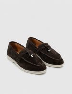 LIORA Dark Brown Suede Leather Women's Loafer