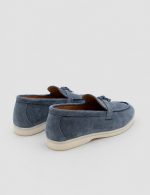 LIORA Blue Suede Leather Women's Loafer - Image 4