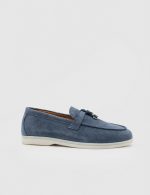 LIORA Blue Suede Leather Women's Loafer - Image 2
