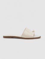 SOLARA White Leather Women's Mulle - Image 3