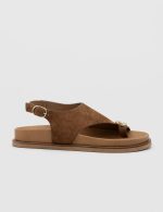 EVORA Brown Suede Leather Women's Sandal - Image 2