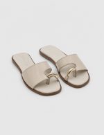 SOLARA White Leather Women's Mulle