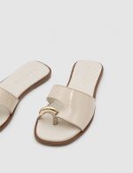 SOLARA White Leather Women's Mulle - Image 2