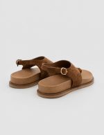 EVORA Brown Suede Leather Women's Sandal - Image 4