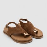 EVORA Brown Suede Leather Women's Sandal