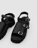 LUNA Black Leather Women's Sandal - Image 3