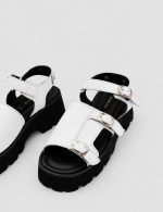 LUNA White Leather Women's Sandal - Image 3