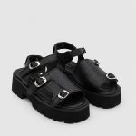 LUNA Black Leather Women's Sandal