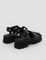 LUNA Black Leather Women's Sandal - Image 4