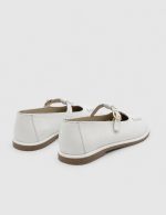 MONROE White  Leather Women's Sandal - Image 4