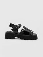 LUNA Black Leather Women's Sandal - Image 2