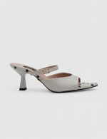 LUSIANA MINK Leather Women's Heeled Slide - Image 2