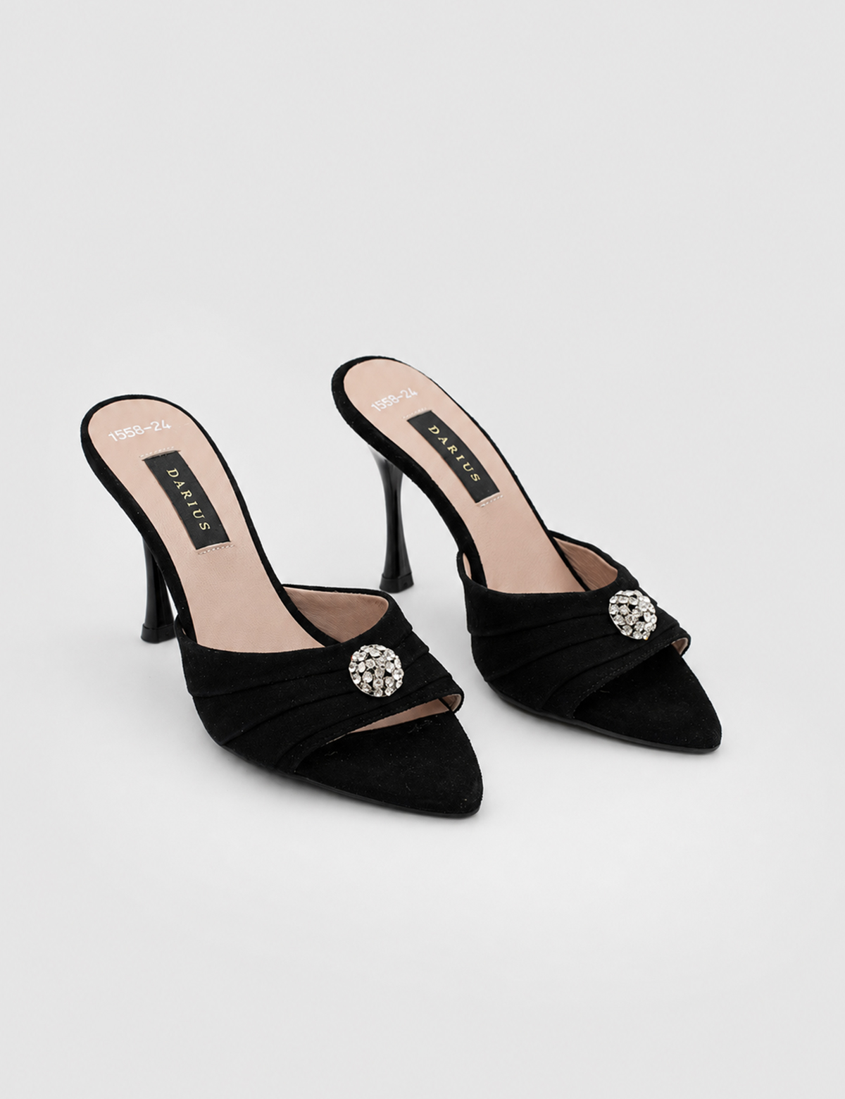 IMG_6552.JPG MOREA Black Suede Leather Women's Heeled Slide - Image 1