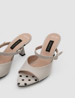 LUSIANA MINK Leather Women's Heeled Slide - Image 3