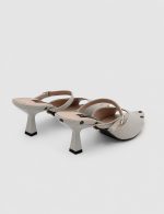 LUSIANA MINK Leather Women's Heeled Slide - Image 4