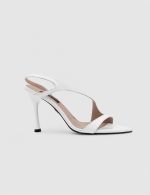 SKYLA White Leather Women's Heeled Sandal - Image 2