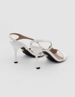 SKYLA White Leather Women's Heeled Sandal - Image 4