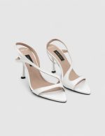 SKYLA White Leather Women's Heeled Sandal