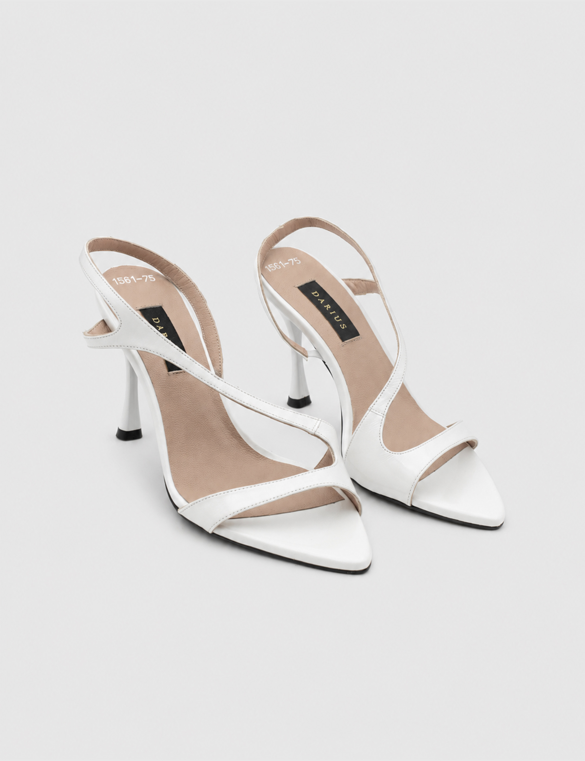 IMG_6734.JPG SKYLA White Leather Women's Heeled Sandal - Image 1