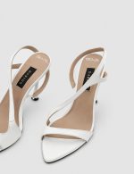 SKYLA White Leather Women's Heeled Sandal - Image 3