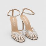 ROXANA White Leather Women's Heeled Sandal