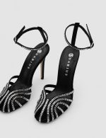 ROXANA Black Leather Women's Heeled Sandal - Image 3