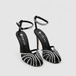 ROXANA Black Leather Women's Heeled Sandal