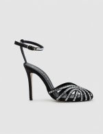 ROXANA Black Leather Women's Heeled Sandal - Image 2
