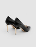 AMORETTE Black Leather Women's Stiletto - Image 4
