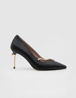 AMORETTE Black Leather Women's Stiletto - Image 2