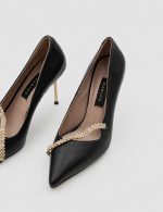 AMORETTE Black Leather Women's Stiletto - Image 3